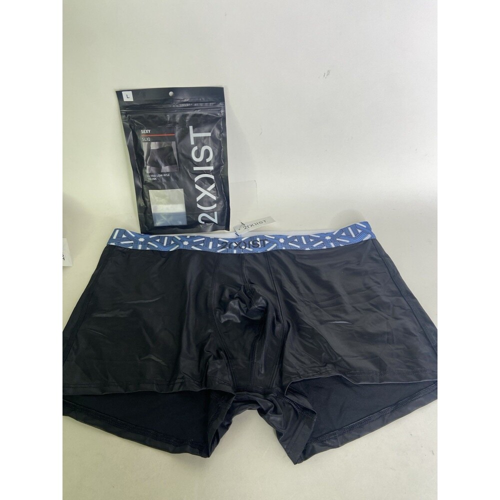 2xist Sliq Ultra Low Rise Trunk Boxer Brief Black Beauty Infinity Mens Size L